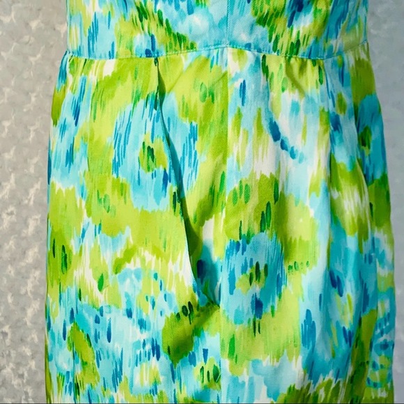 Walter Baker Floral Green Blue Strapless Dress - Picture 6 of 12